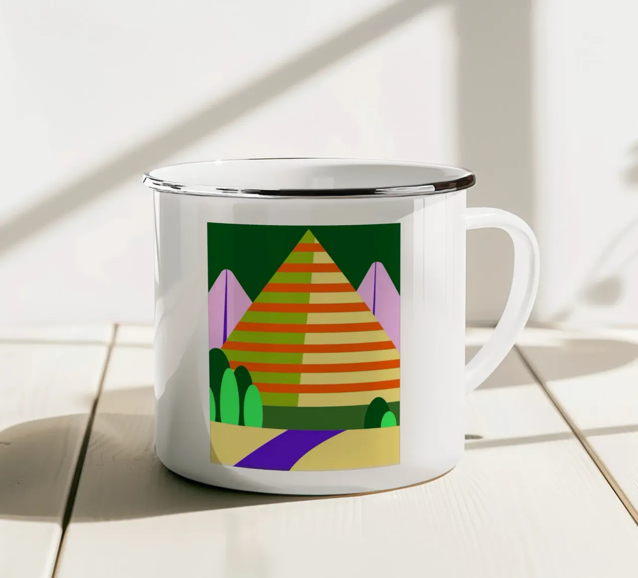 vettore montagna tazza in smalto da Botania