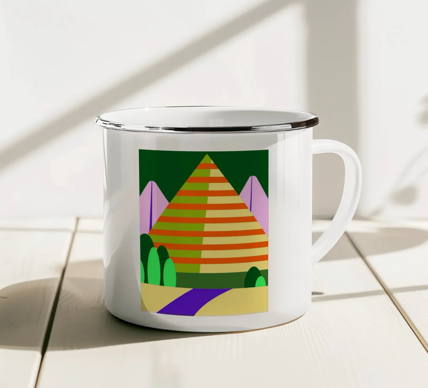 mountain vector enamel mug by Botania