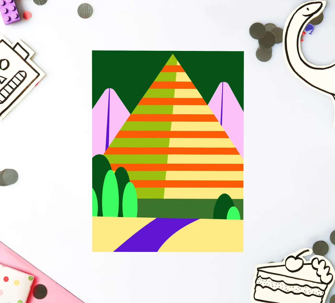 berg vector sticker van Botania