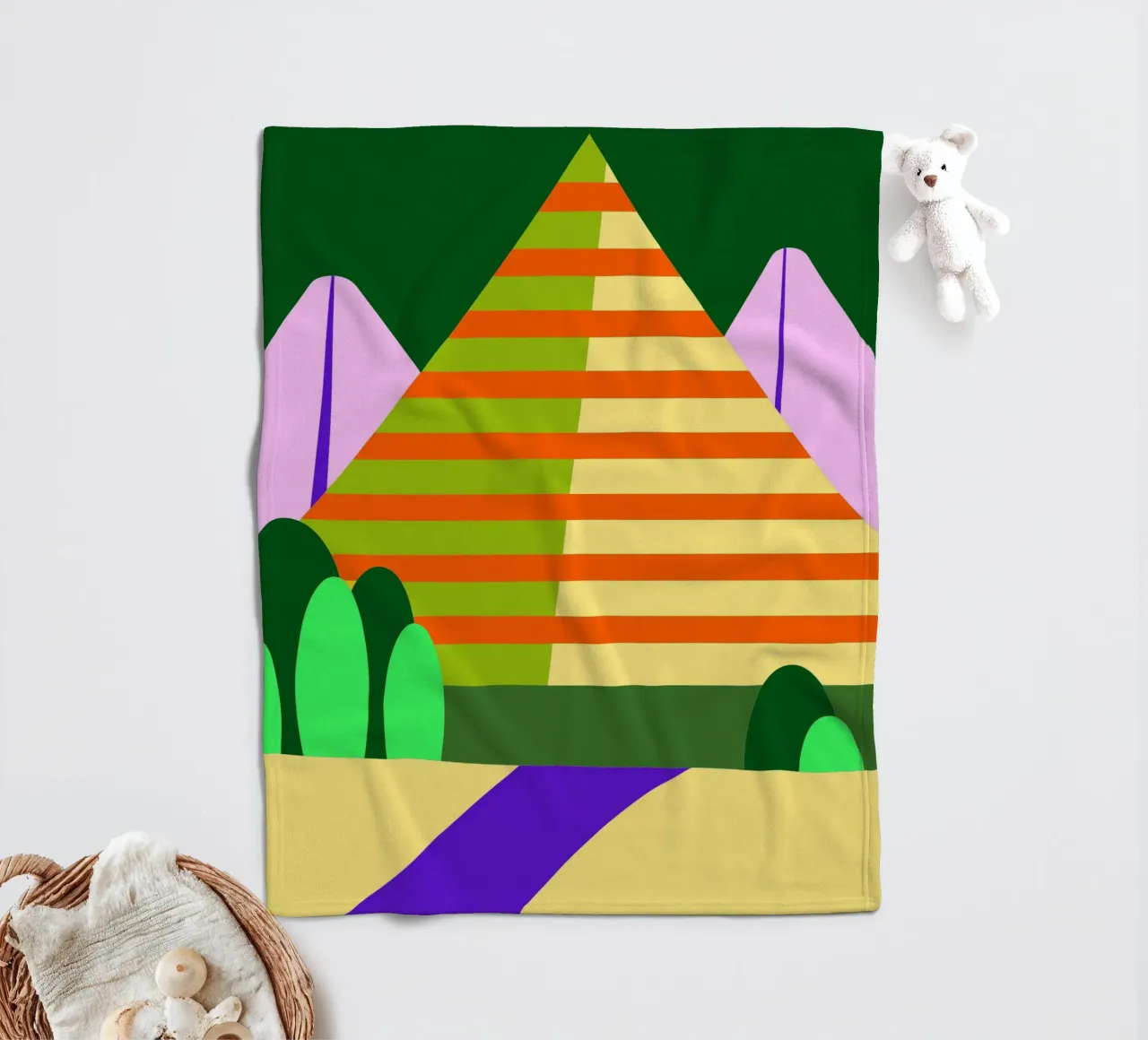 berg vector fleecedeken van Botania