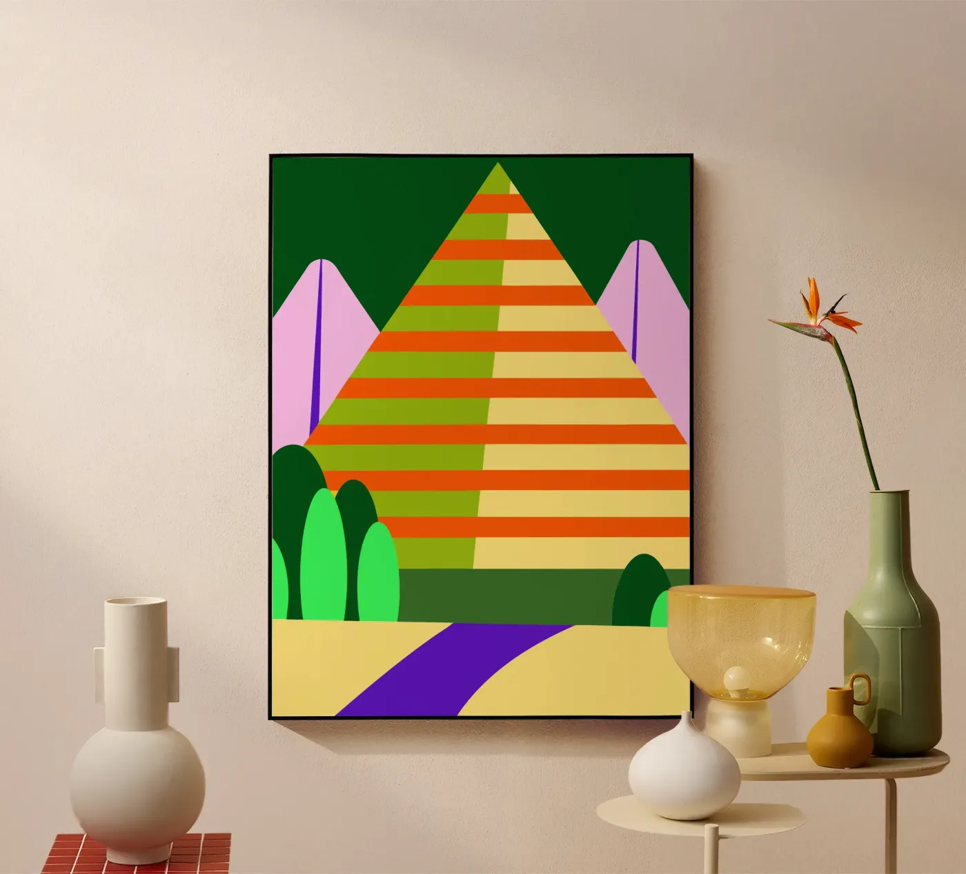 berg vector acryl van Botania