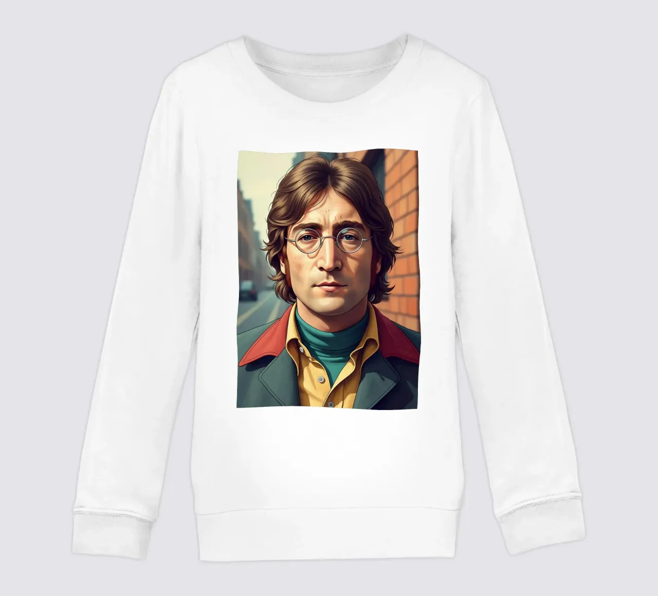 John Lennon vintage style kids sweatshirt by Lembayung art