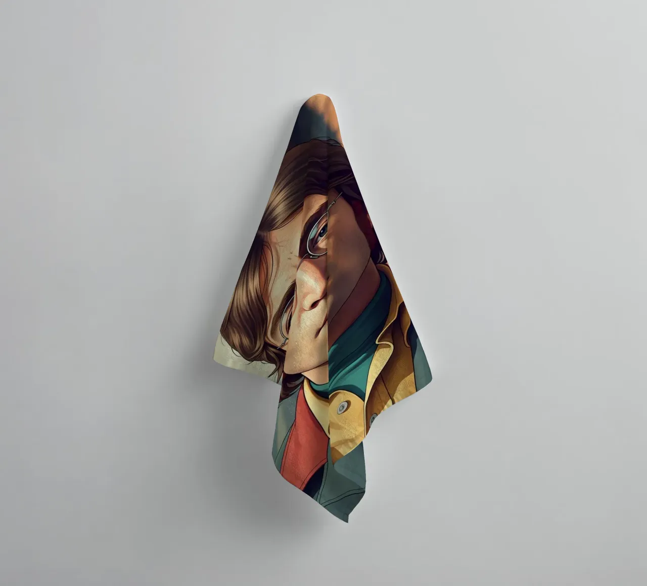 John Lennon vintage style towel by Lembayung art