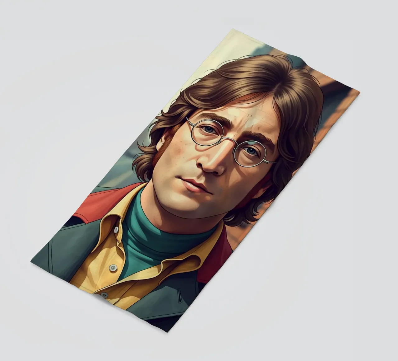 John Lennon vintage style beach towel by Lembayung art