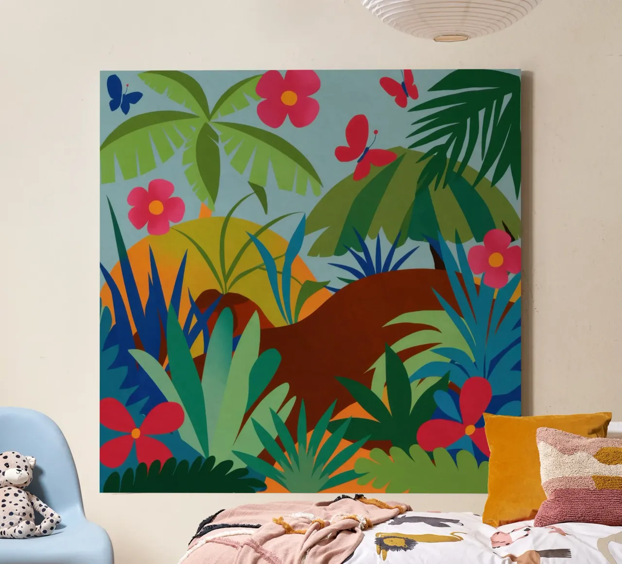 Der Dschungelbulle Leinwand mit Schattenfugenrahmen von Thistle Bloom
