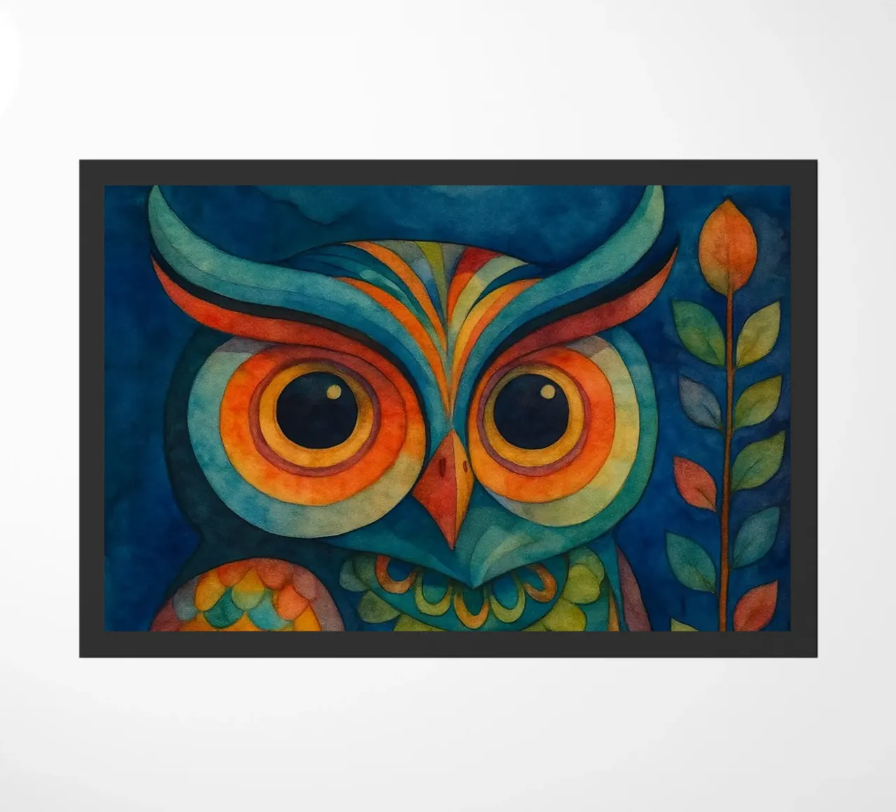 owl drawing doormat by Botania