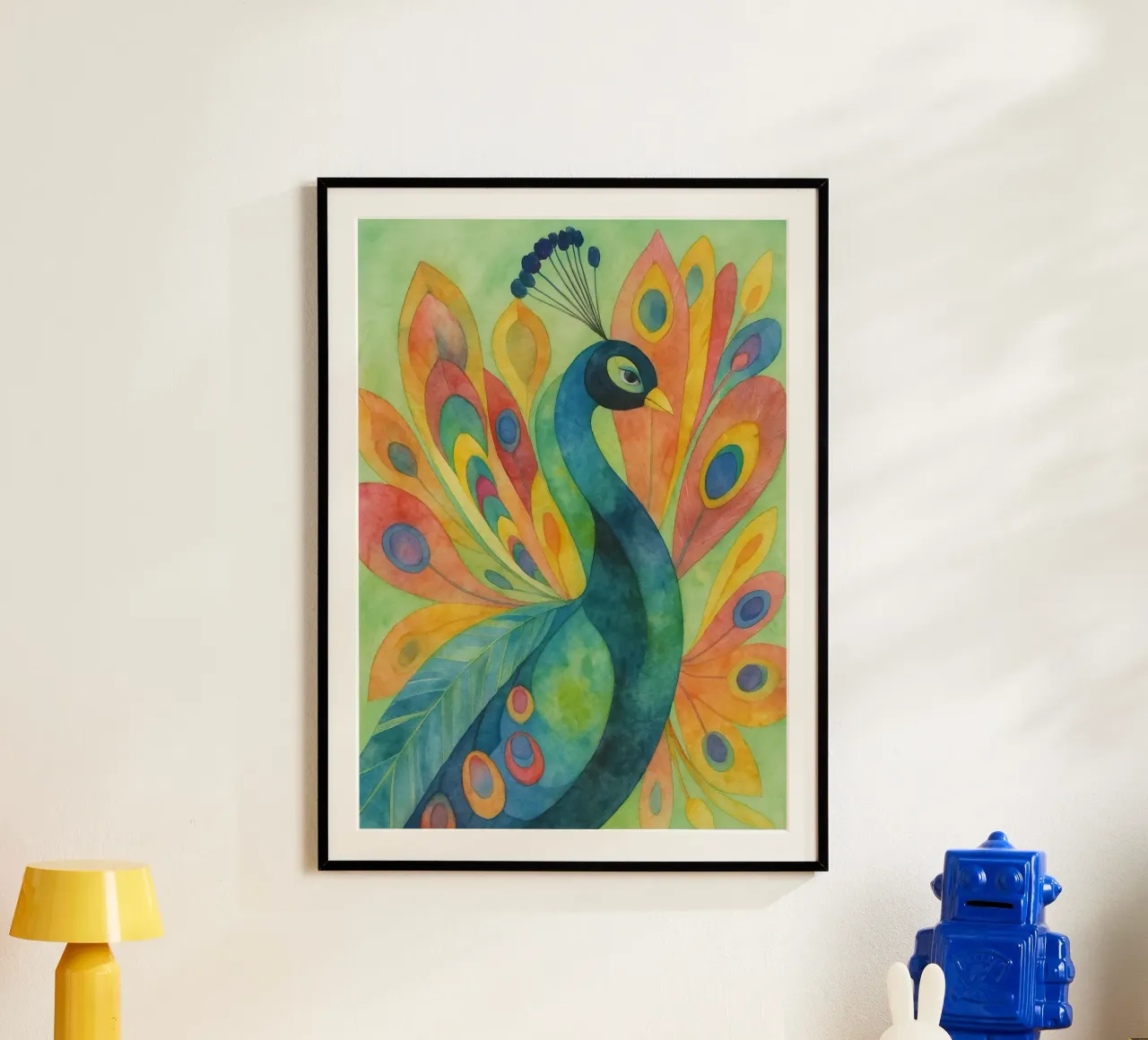 dibujo de pavo real poster de Botania
