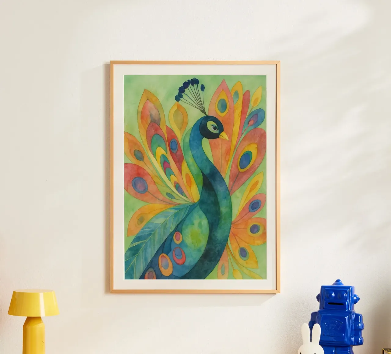 dibujo de pavo real poster de Botania