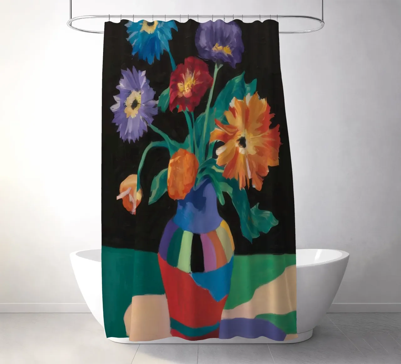 Vibrant Bouquet Simplicity shower curtain by Frosh Pallete
