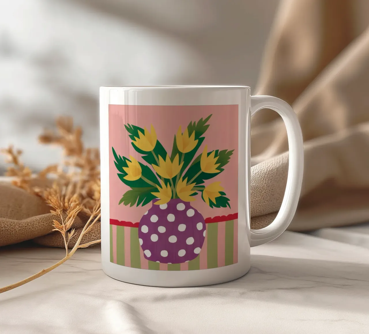 Fiore a pois Joy tazza in ceramica da Thistle Bloom