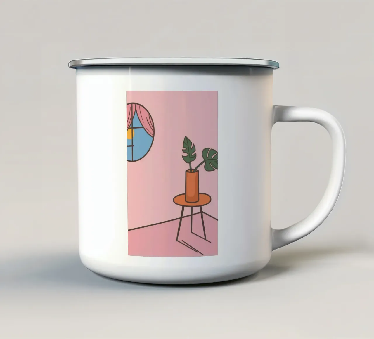 Angolo rosa minimalista tazza in smalto da Thistle Bloom