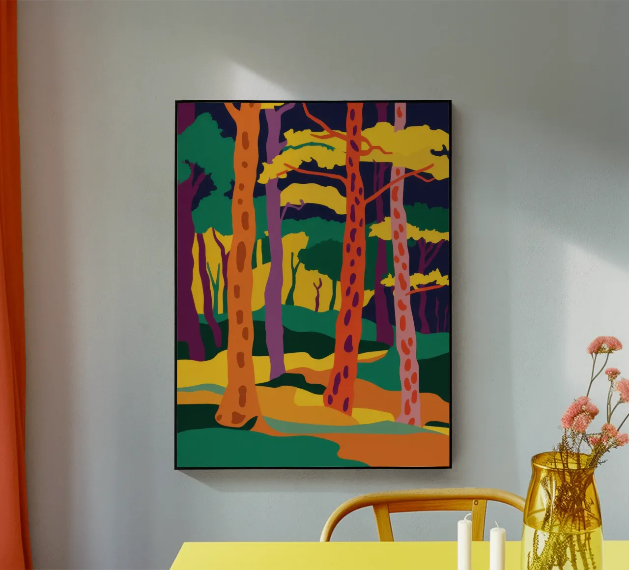 Foresta d'autunno dorata plexiglass da Frosh Pallete