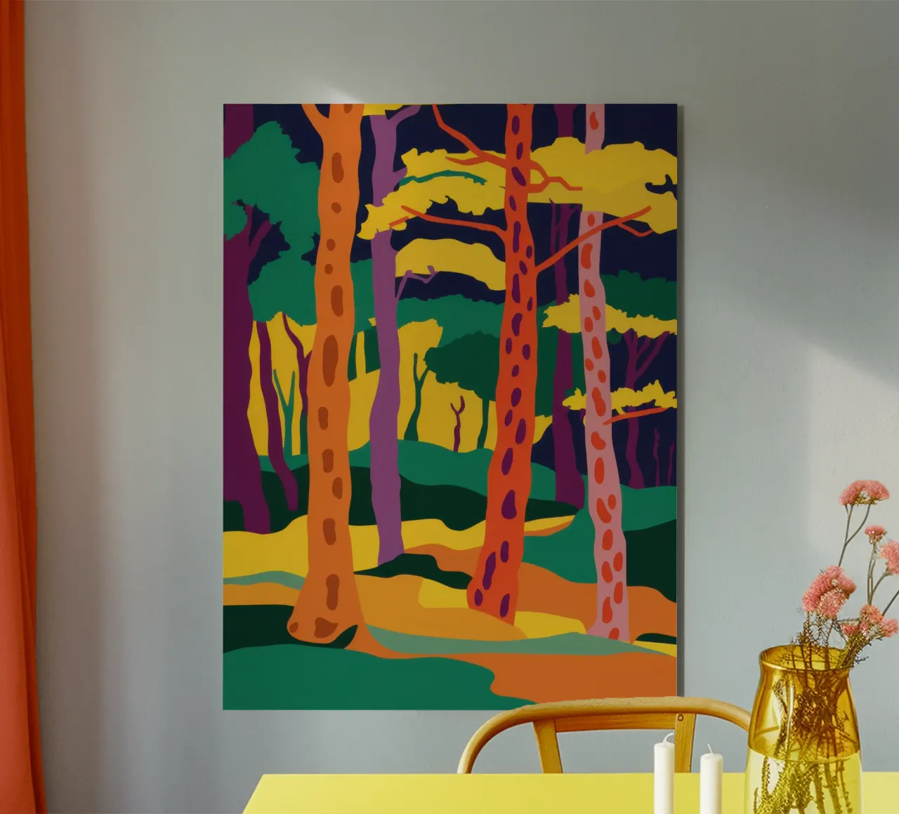Foresta d'autunno dorata alluminio dibond da Frosh Pallete