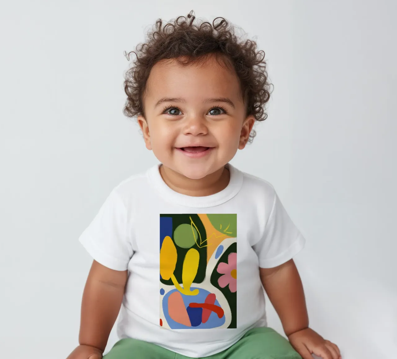 Gefragmenteerd gezicht Abstract baby t-shirt van Thistle Bloom
