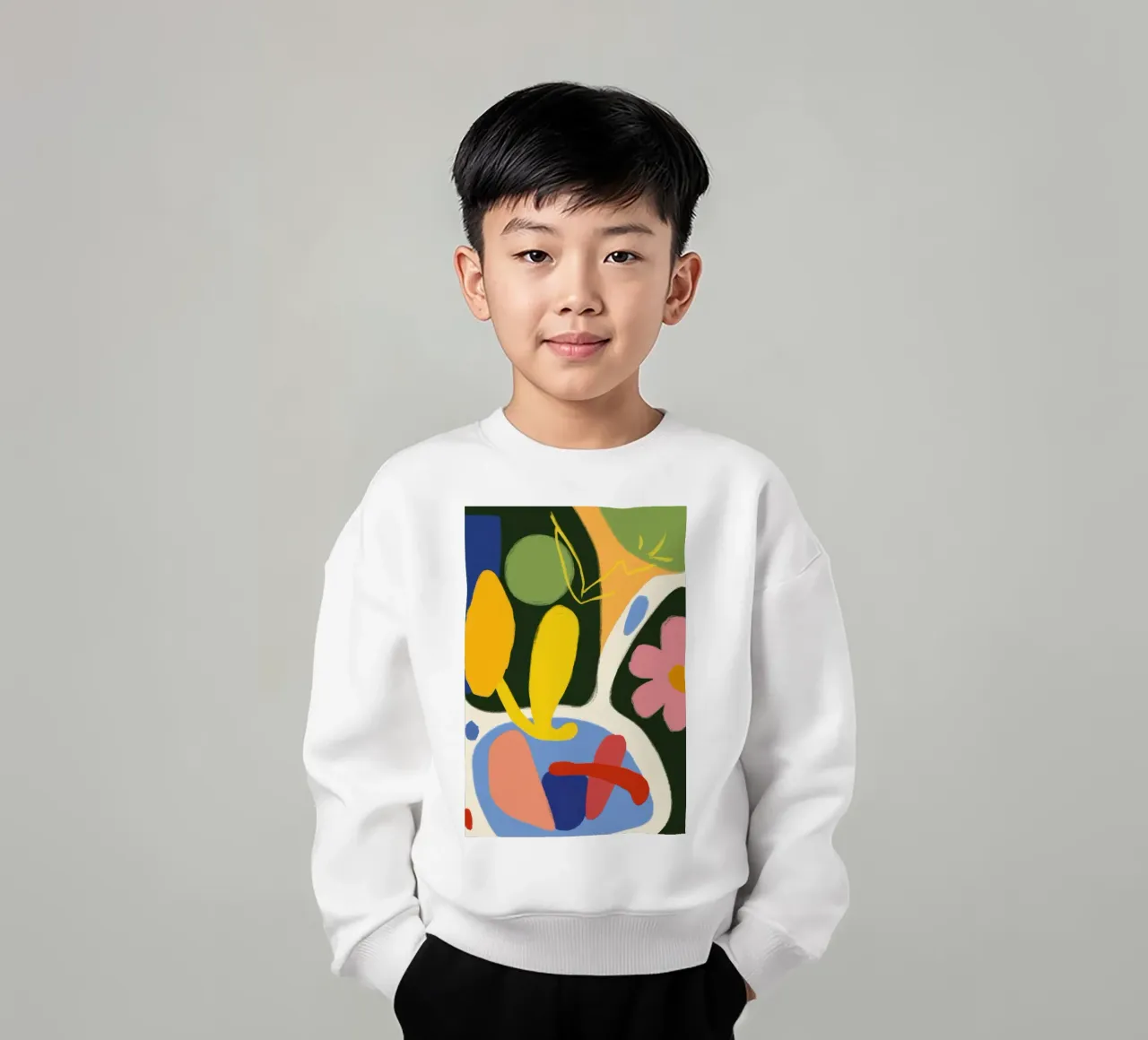 Gefragmenteerd gezicht Abstract kinder sweatshirt van Thistle Bloom