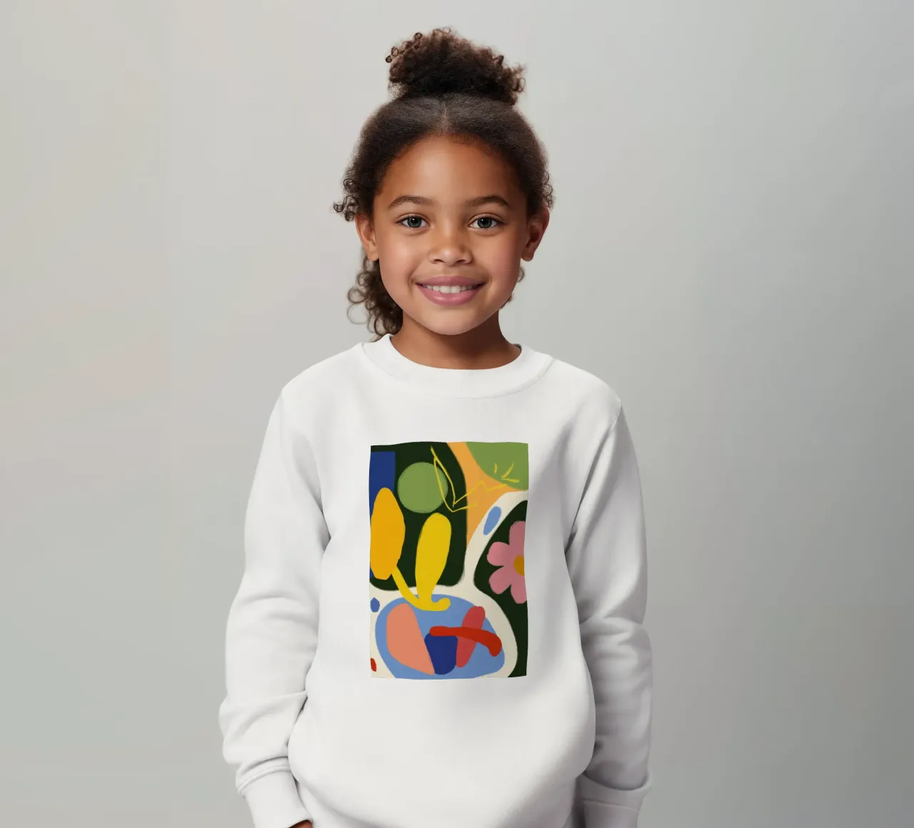 Gefragmenteerd gezicht Abstract kinder sweatshirt van Thistle Bloom