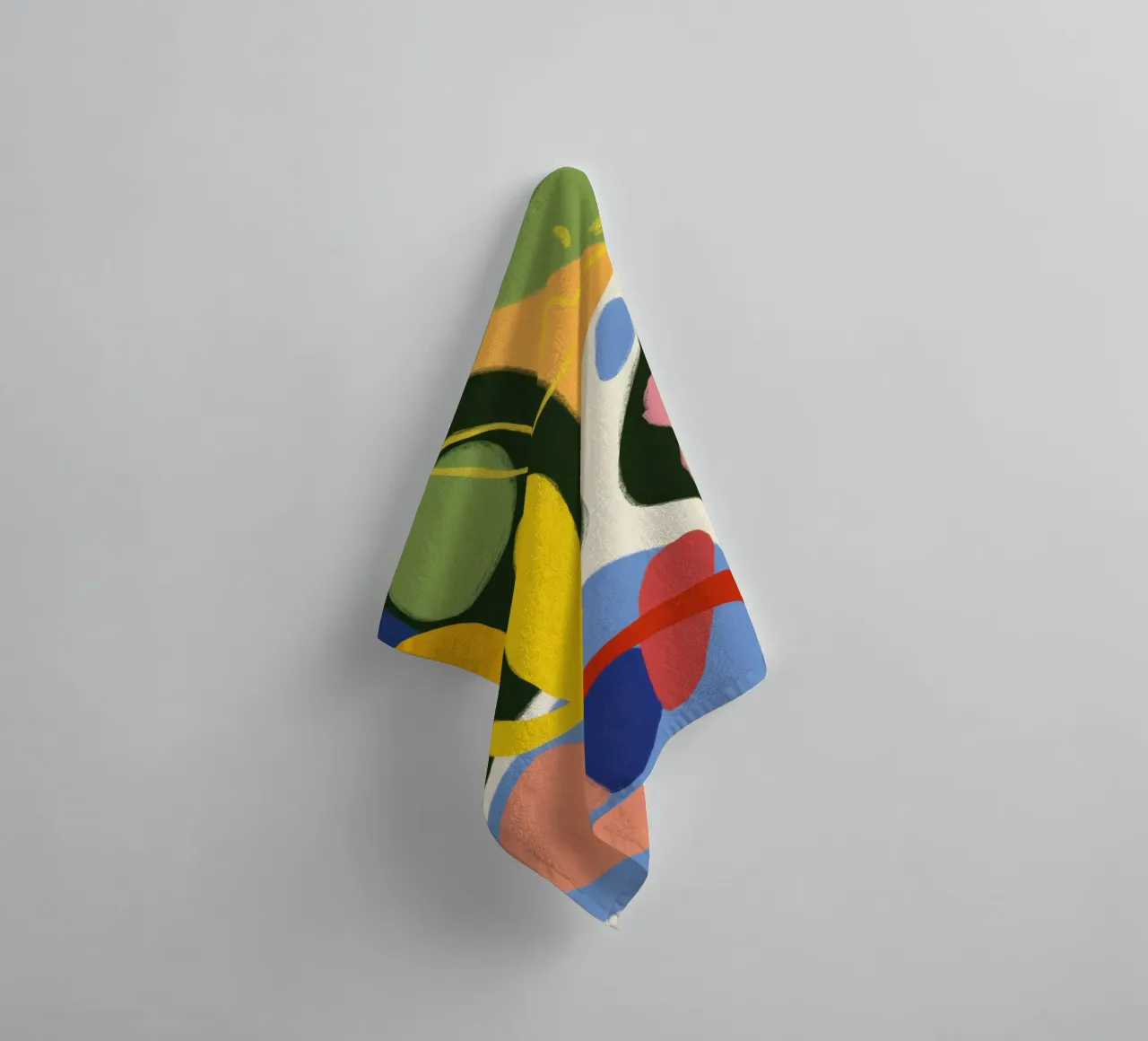 Gefragmenteerd gezicht Abstract badhanddoek van Thistle Bloom