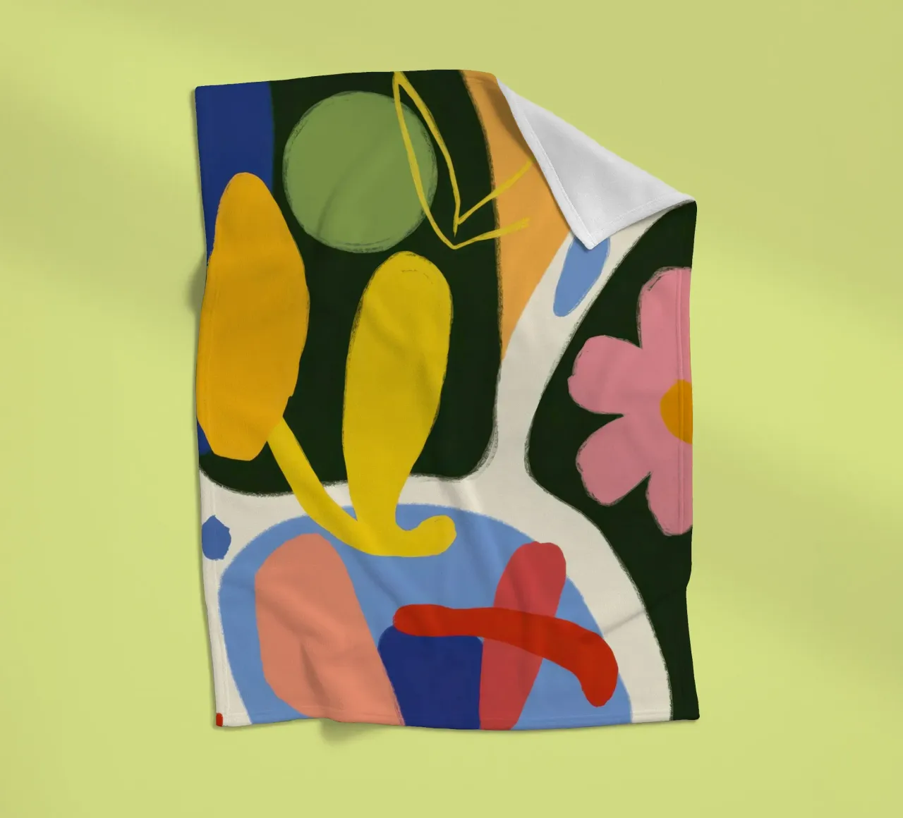 Gefragmenteerd gezicht Abstract fleecedeken van Thistle Bloom