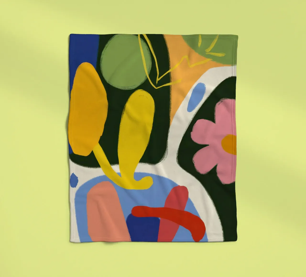 Gefragmenteerd gezicht Abstract fleecedeken van Thistle Bloom