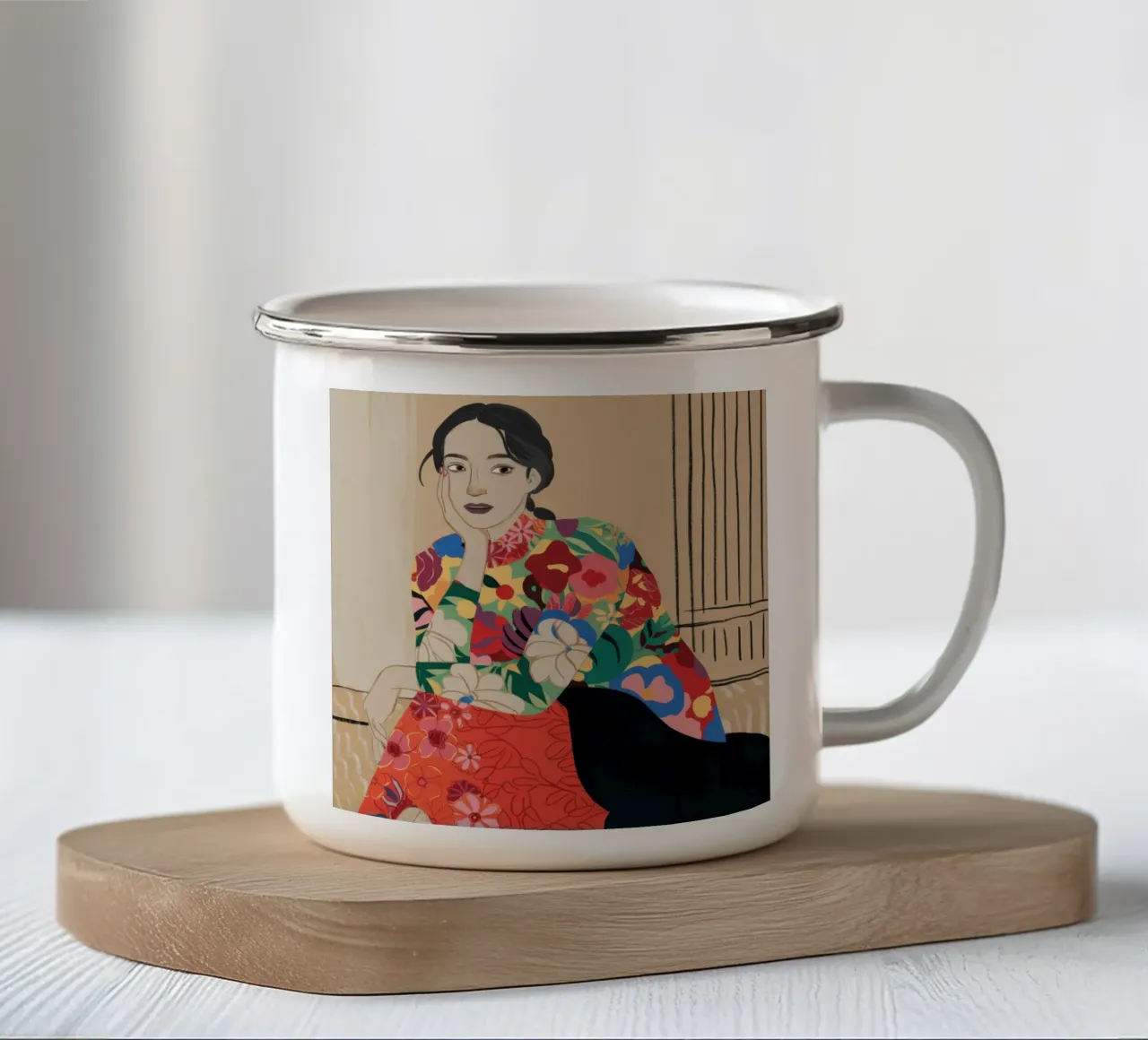 Musa floreale Repose tazza in smalto da Frosh Pallete