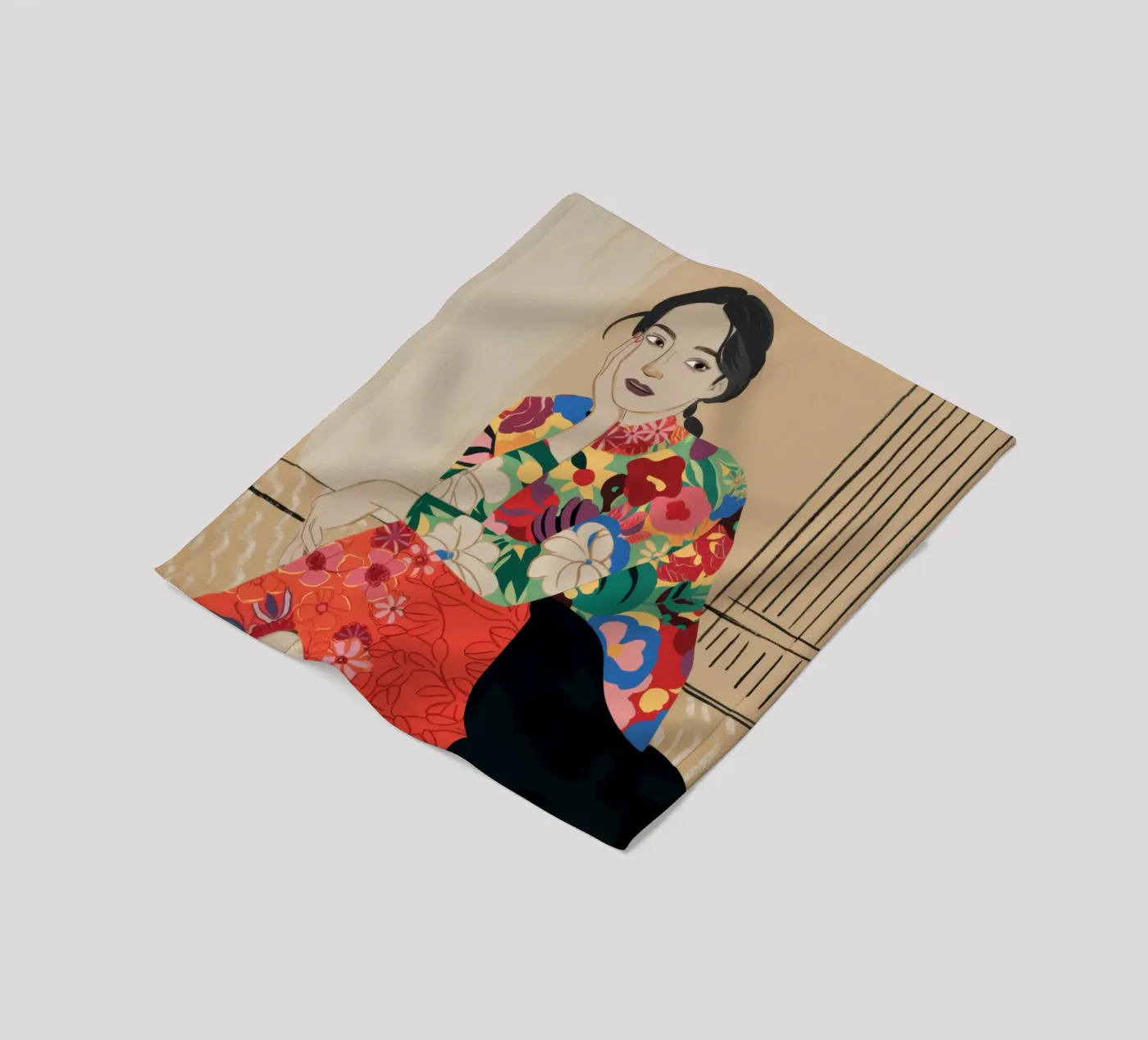 Blumenmuse Pose Fleecedecke von Frosh Pallete