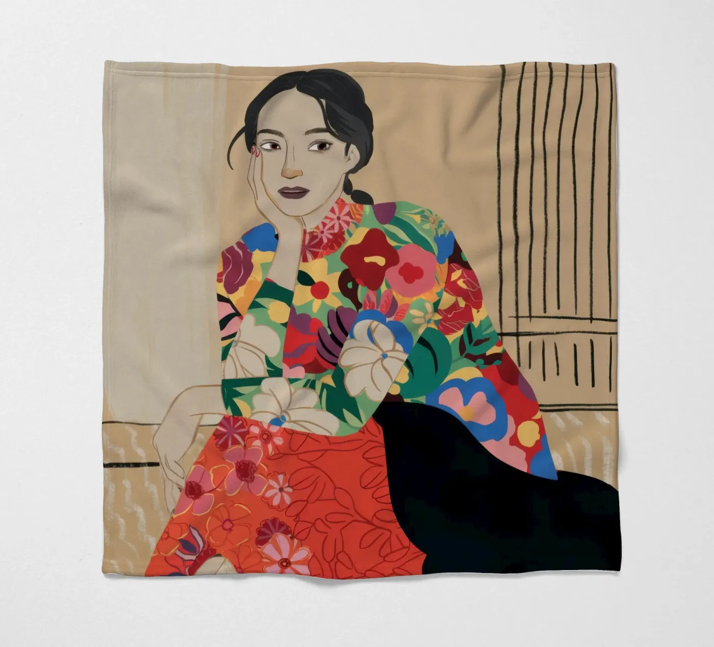Blumenmuse Pose Fleecedecke von Frosh Pallete