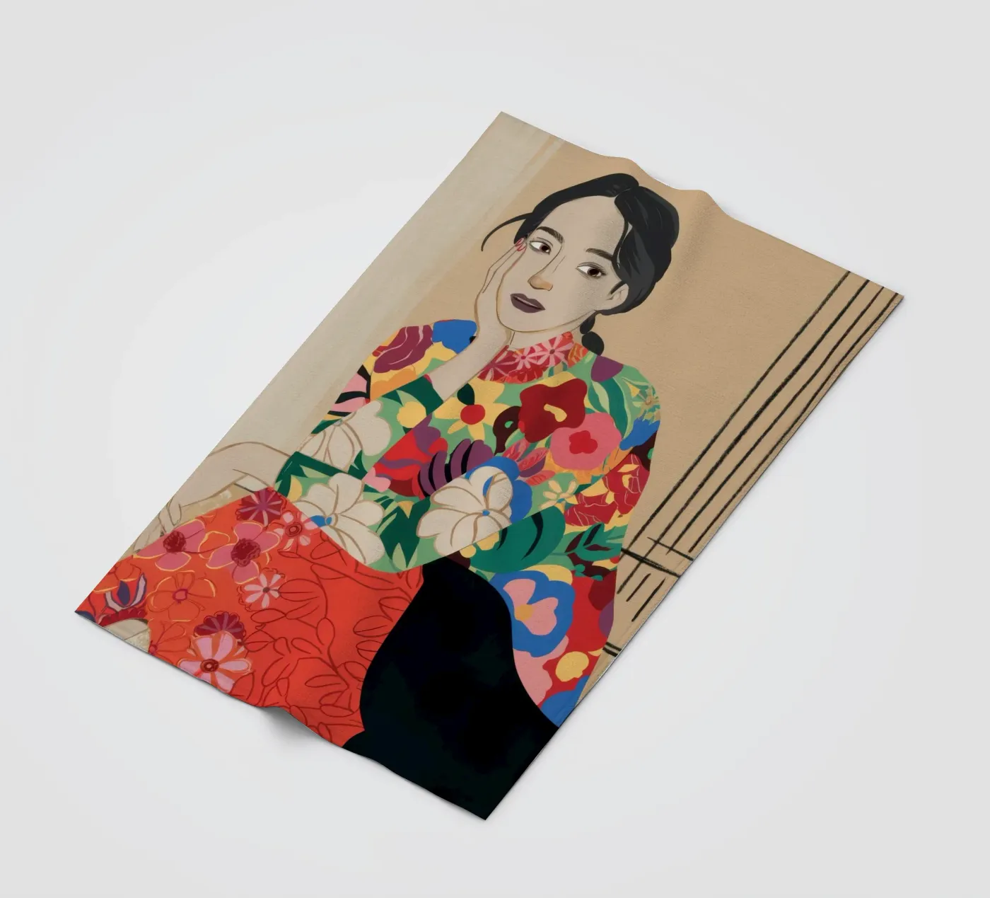 Blumenmuse Pose Fleecedecke von Frosh Pallete