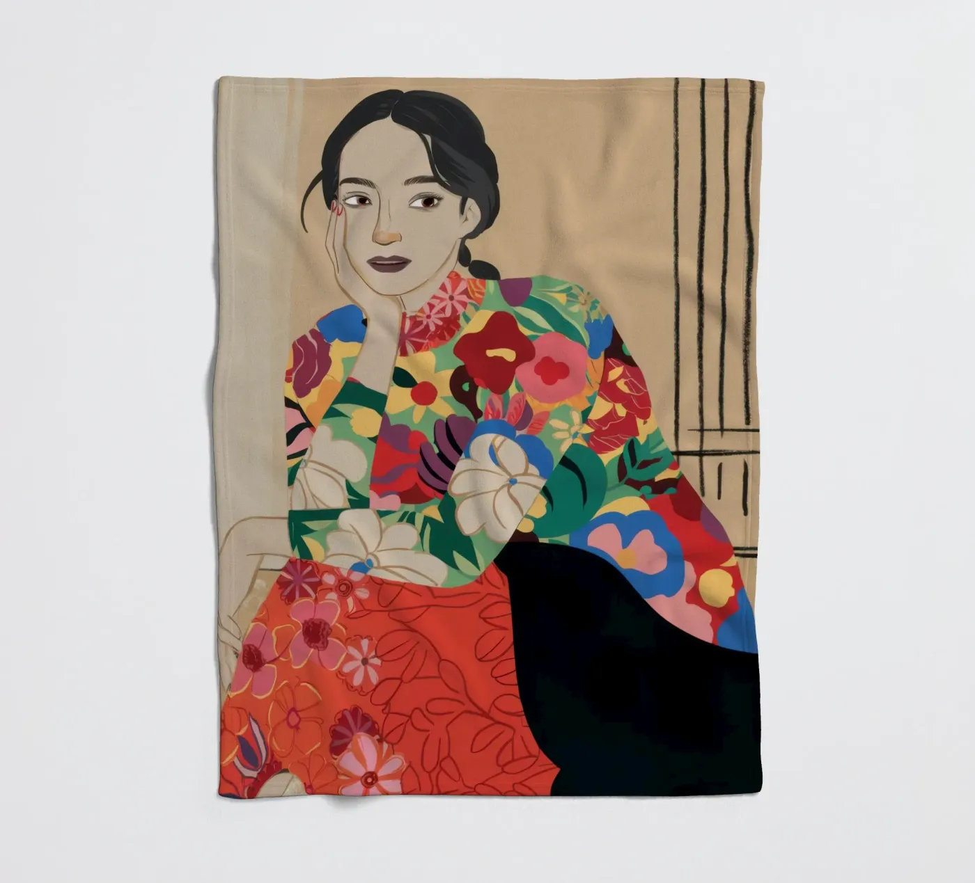 Blumenmuse Pose Fleecedecke von Frosh Pallete
