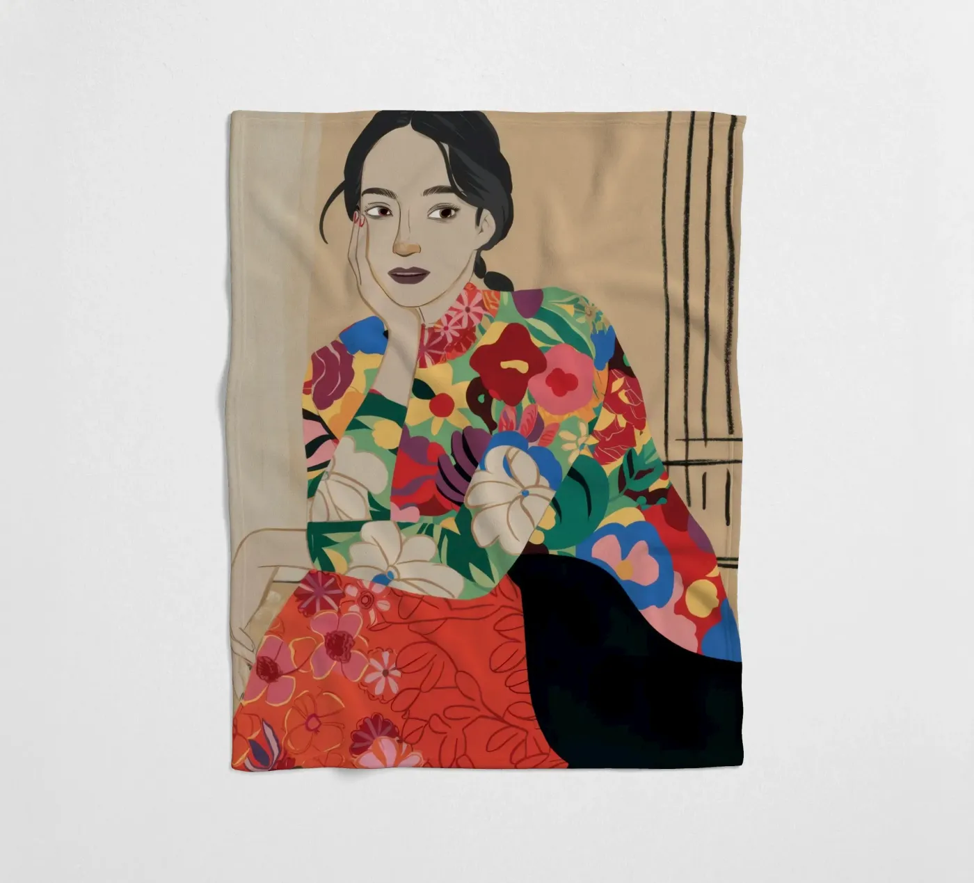 Blumenmuse Pose Fleecedecke von Frosh Pallete