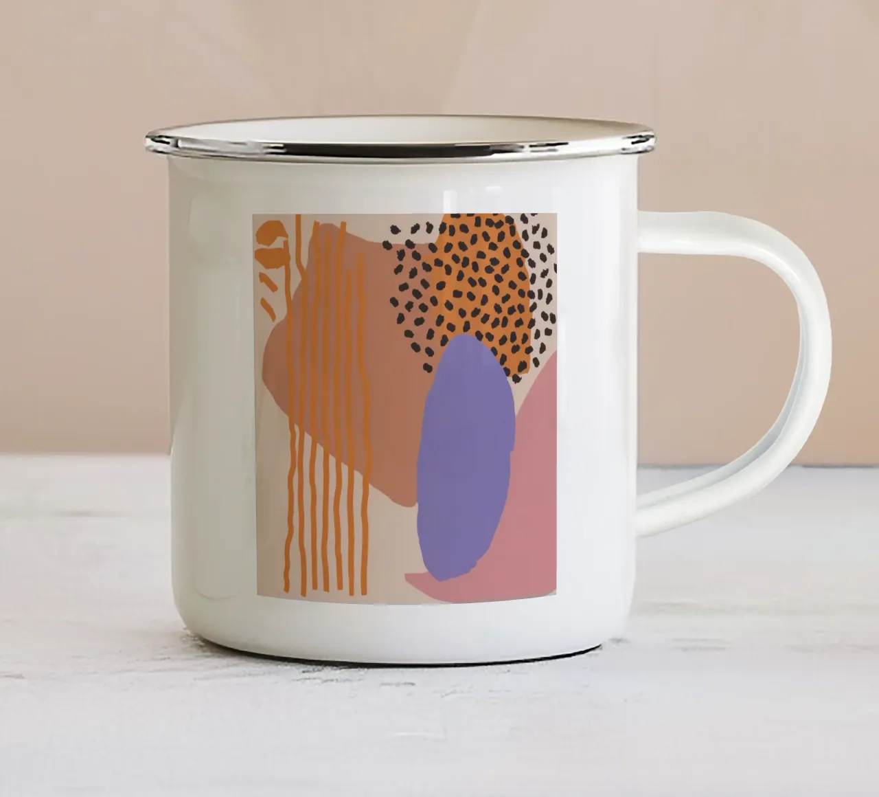 Collage di forme organiche tazza in smalto da Thistle Bloom