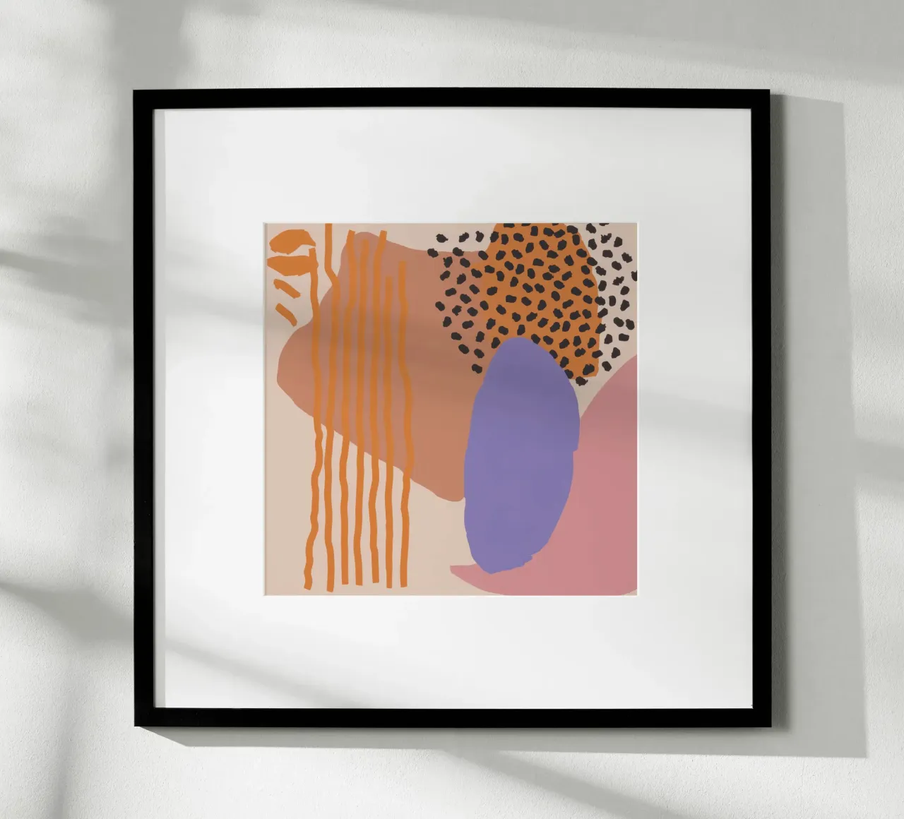 Collage di forme organiche poster con telaio in legno da Thistle Bloom