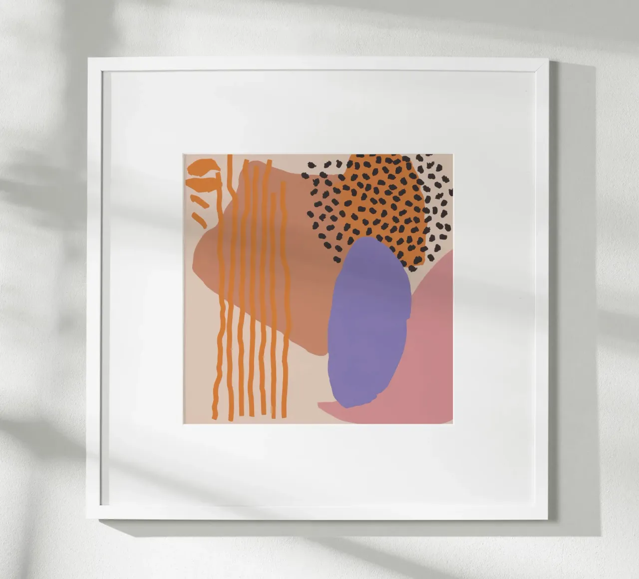 Collage di forme organiche poster con telaio in legno da Thistle Bloom