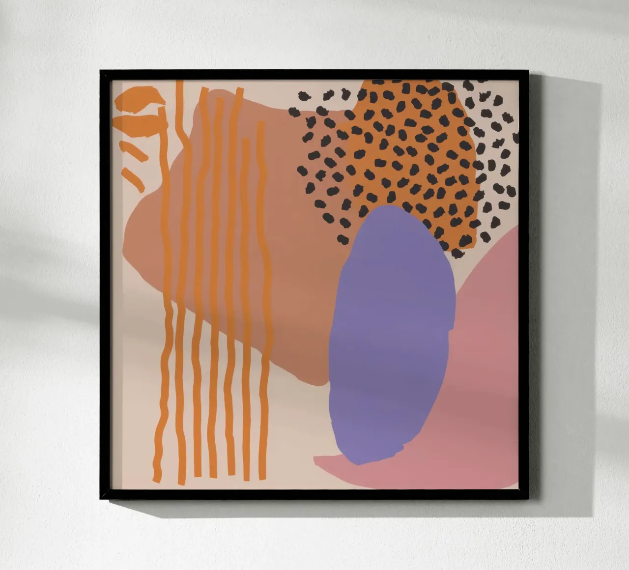 Collage di forme organiche poster con telaio in legno da Thistle Bloom