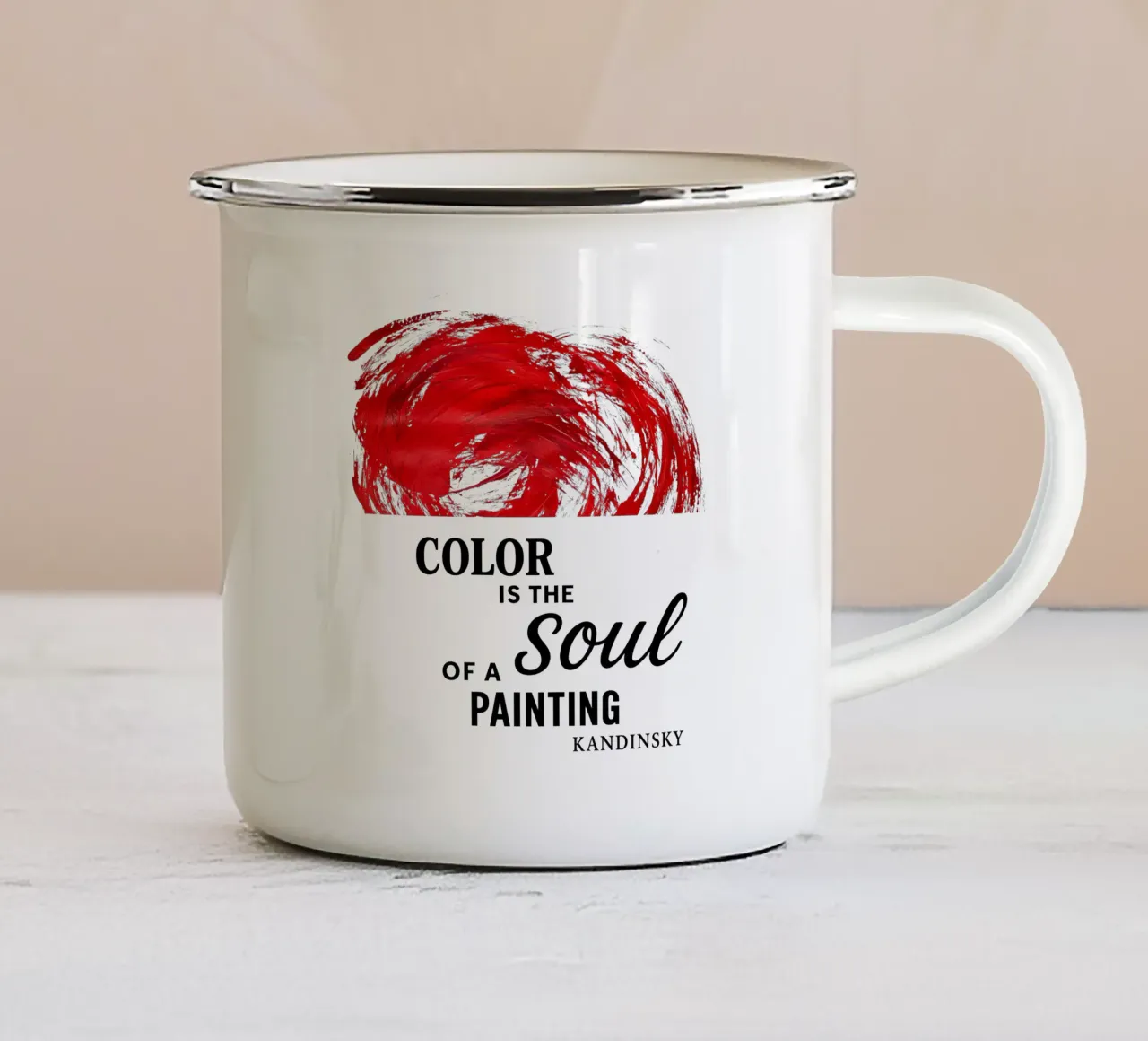 COLOR IS THE SOUL OF A PAINTING (red) tazza in smalto da Vintage Van Gogh
