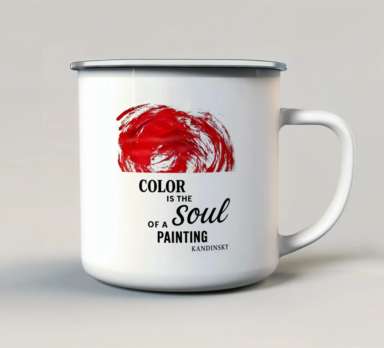 COLOR IS THE SOUL OF A PAINTING (red) tazza in smalto da Vintage Van Gogh
