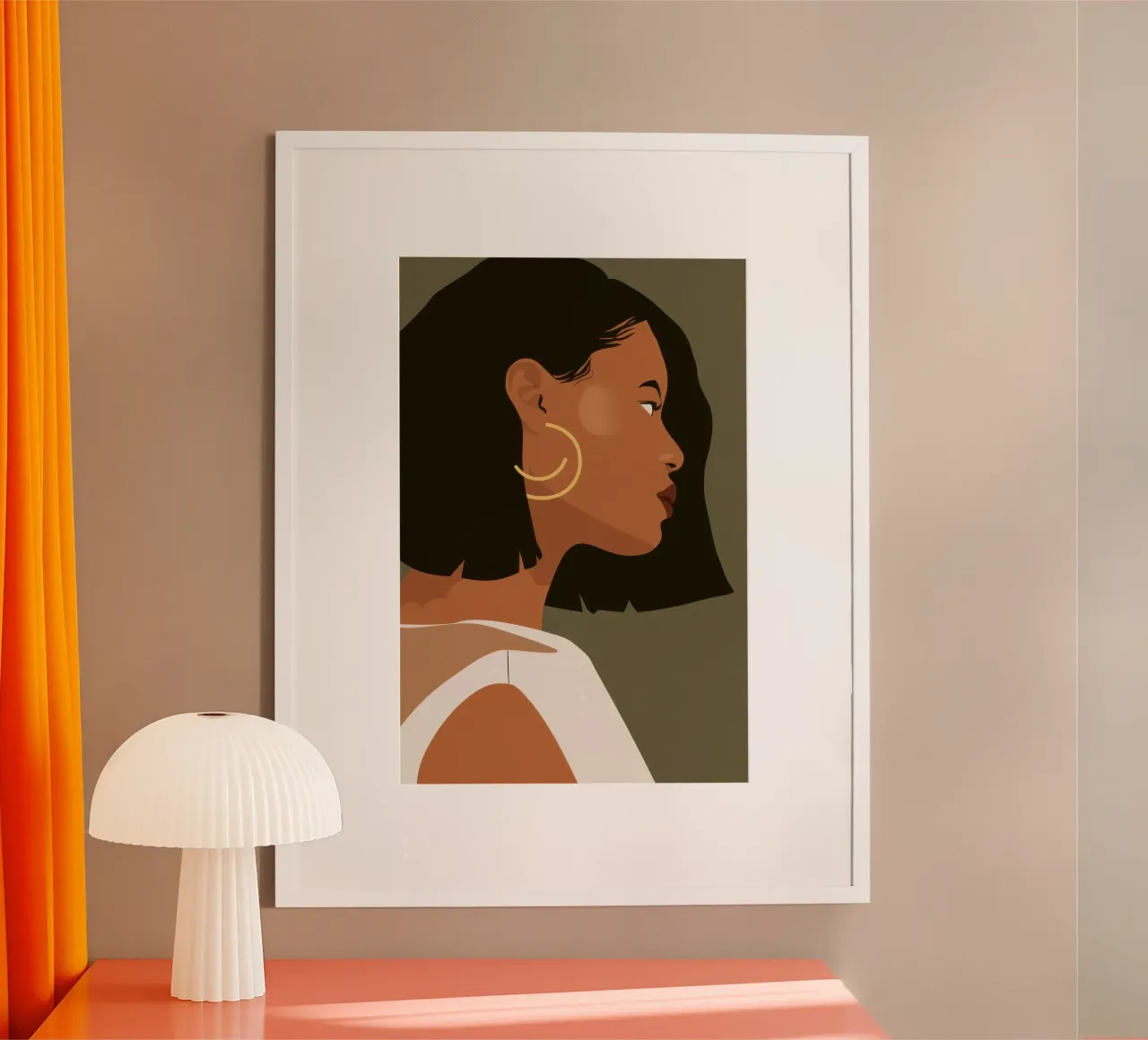 Elegante sguardo d'oro poster con telaio in plastica da Frosh Pallete