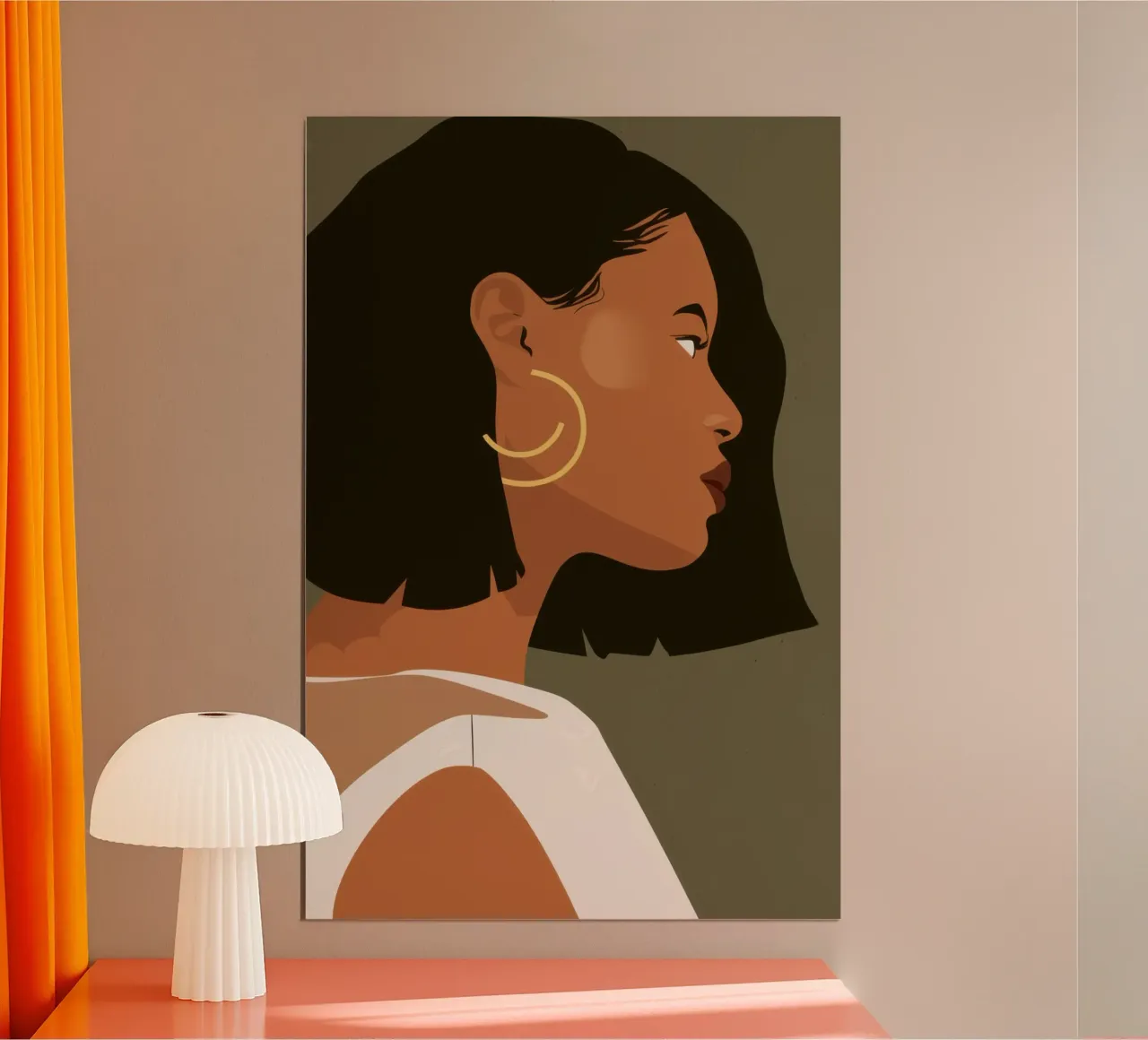 Elegante sguardo d'oro poster con telaio in plastica da Frosh Pallete
