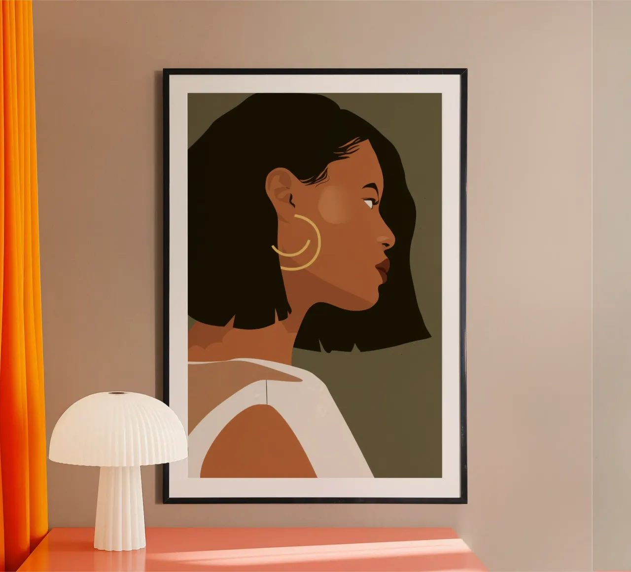 Elegante sguardo d'oro poster con telaio in plastica da Frosh Pallete