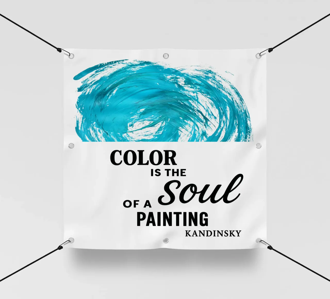 COLOR IS THE SOUL OF A PAINTING (cyan) telo in pvc da Vintage Van Gogh