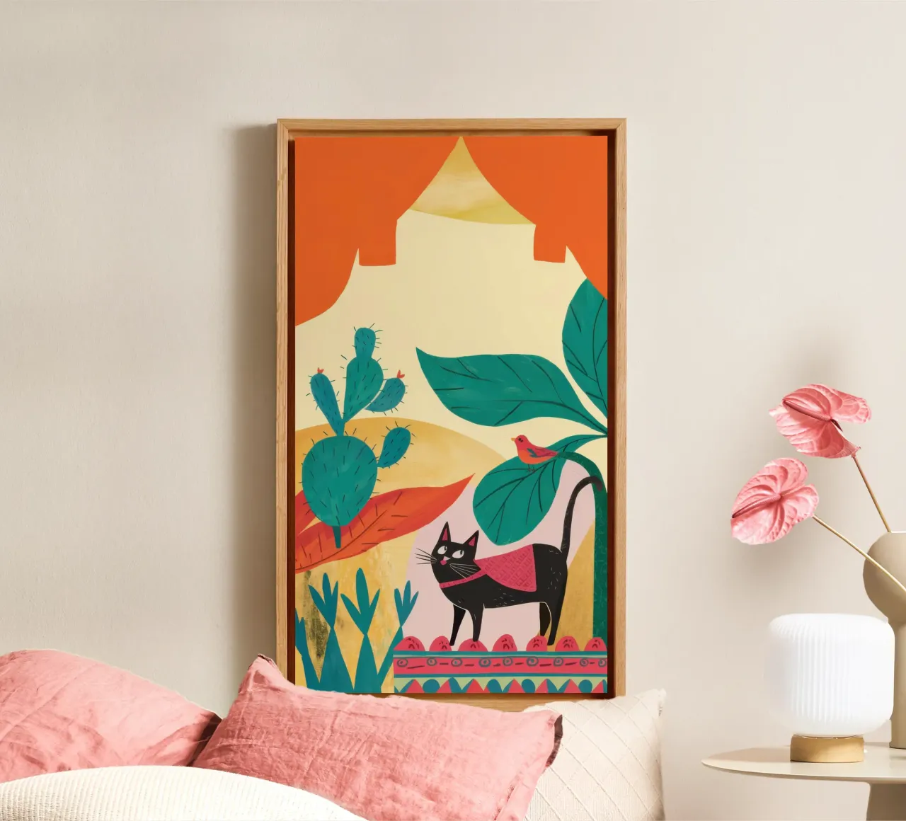 Mystical Cat Archway canvas with Floater frame by Frosh Pallete