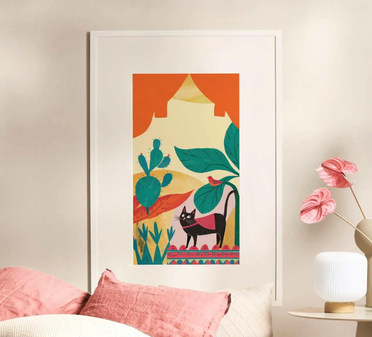Arco del gatto mistico poster con telaio in alluminio da Frosh Pallete