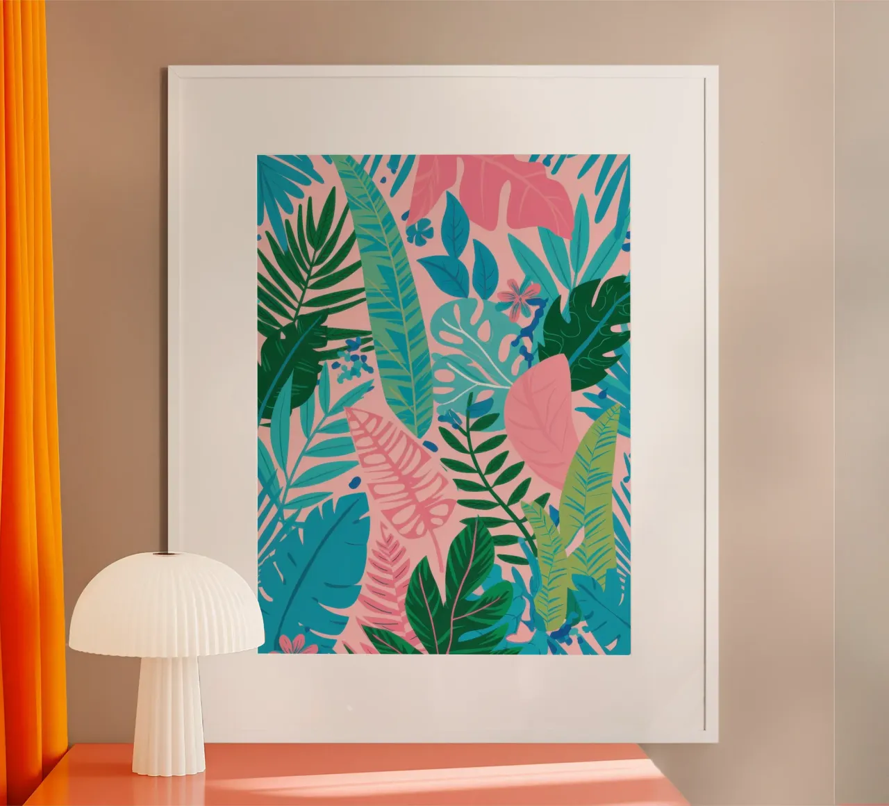 Sogni di leopardo rosa poster con telaio in plastica da Thistle Bloom