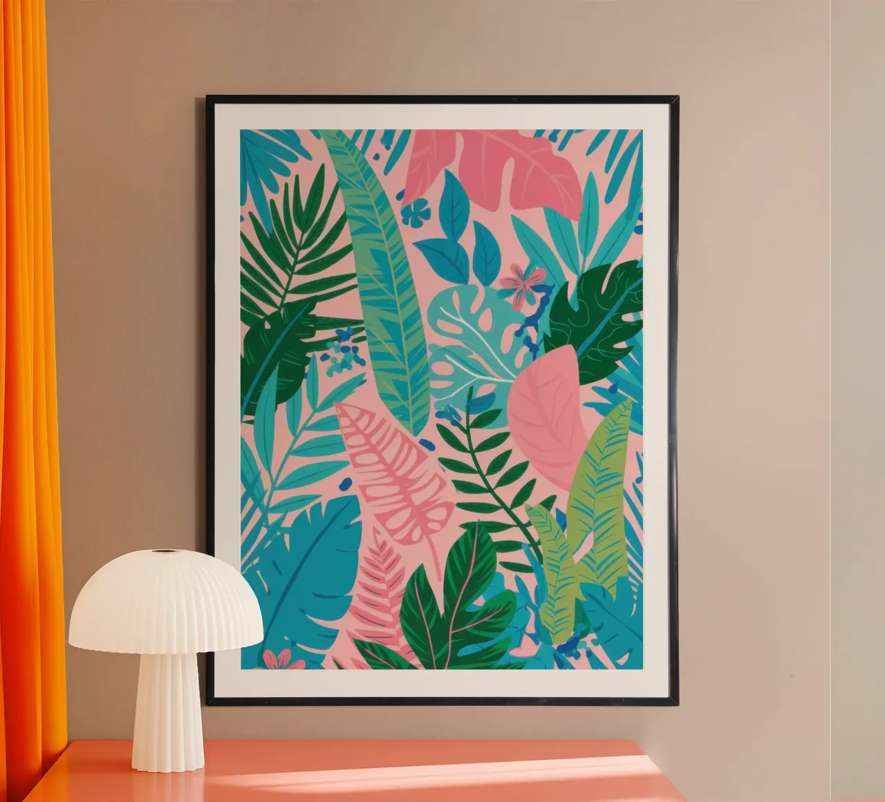 Sogni di leopardo rosa poster con telaio in plastica da Thistle Bloom
