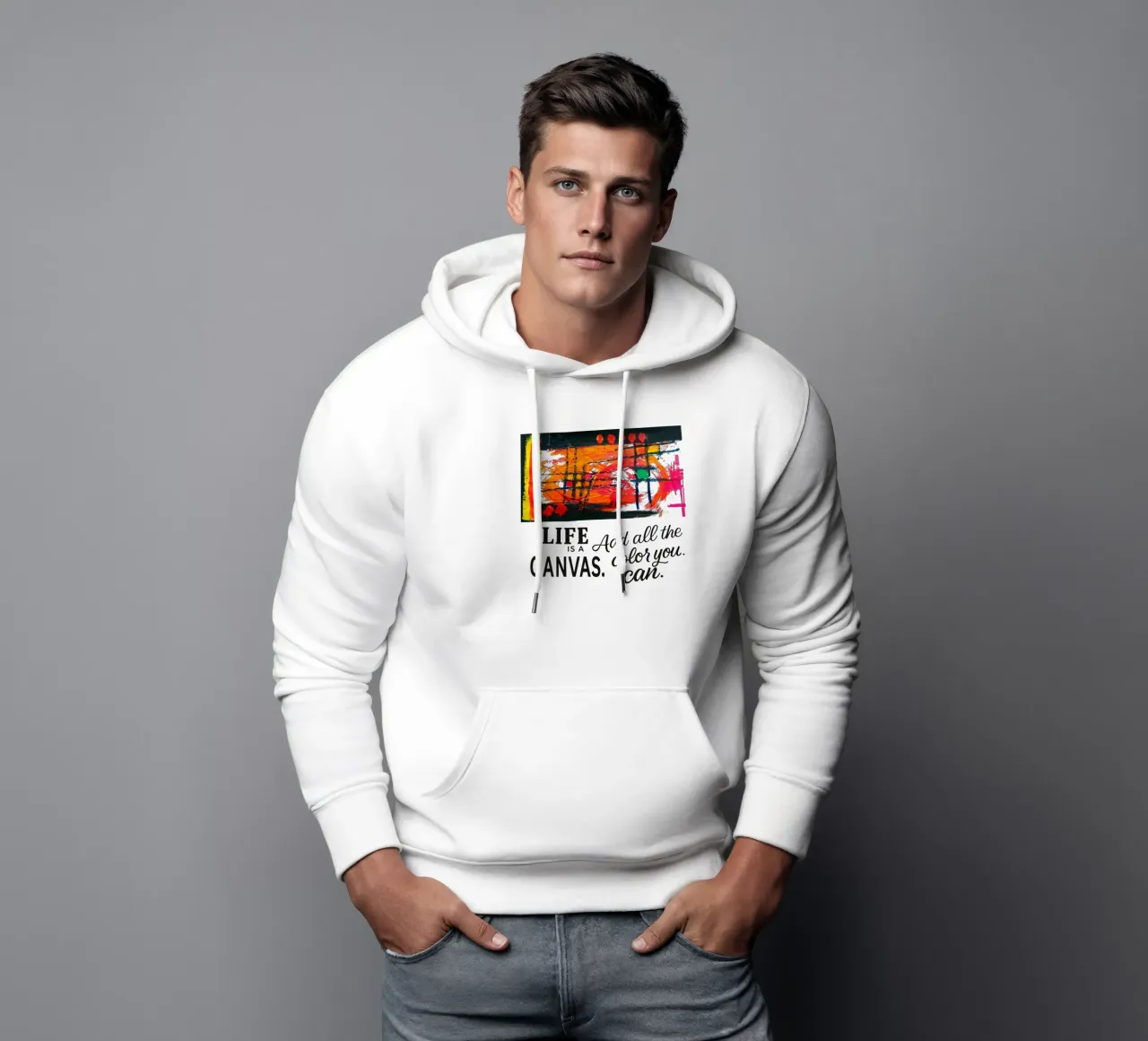 Life is a canvas. Add all the color you can. sudadera con capucha de Vintage Van Gogh