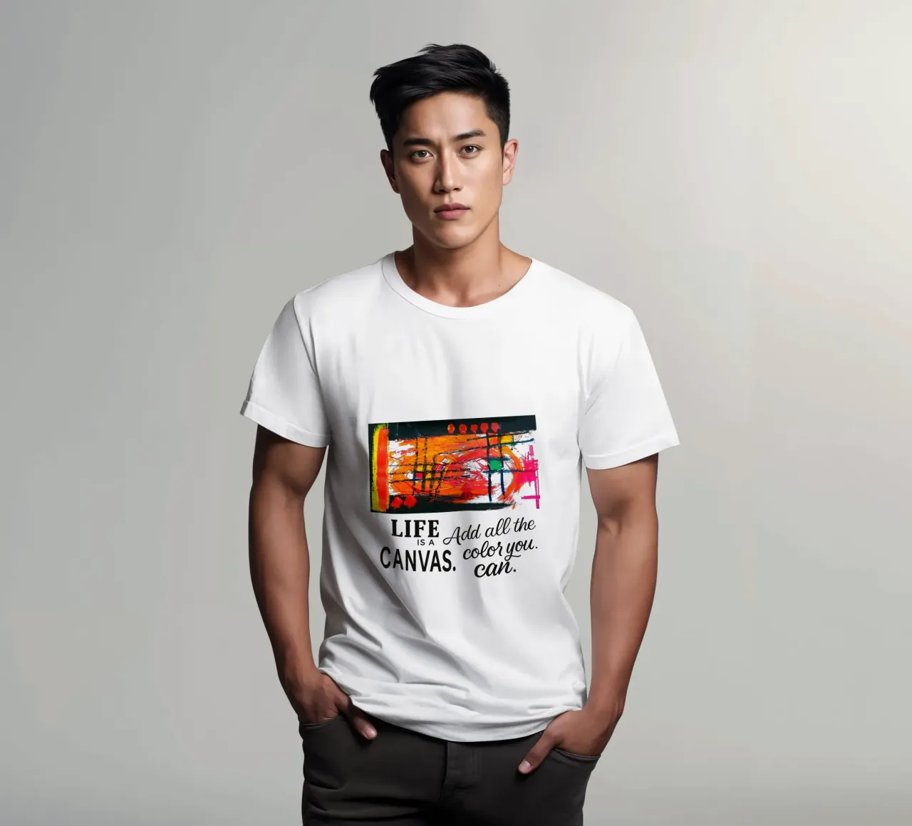 Life is a canvas. Add all the color you can. t-shirt de Vintage Van Gogh