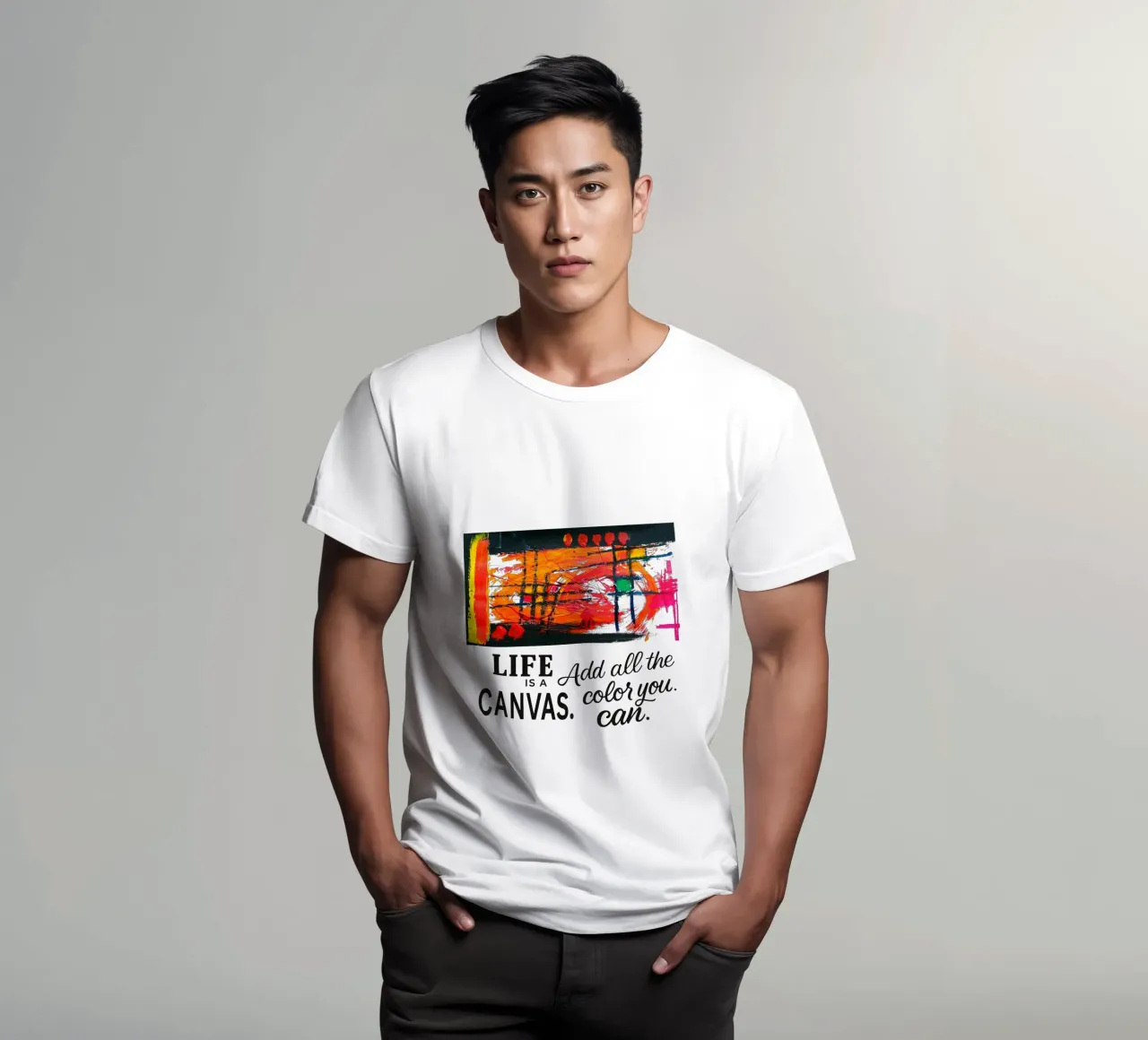 Life is a canvas. Add all the color you can. t-shirt de Vintage Van Gogh