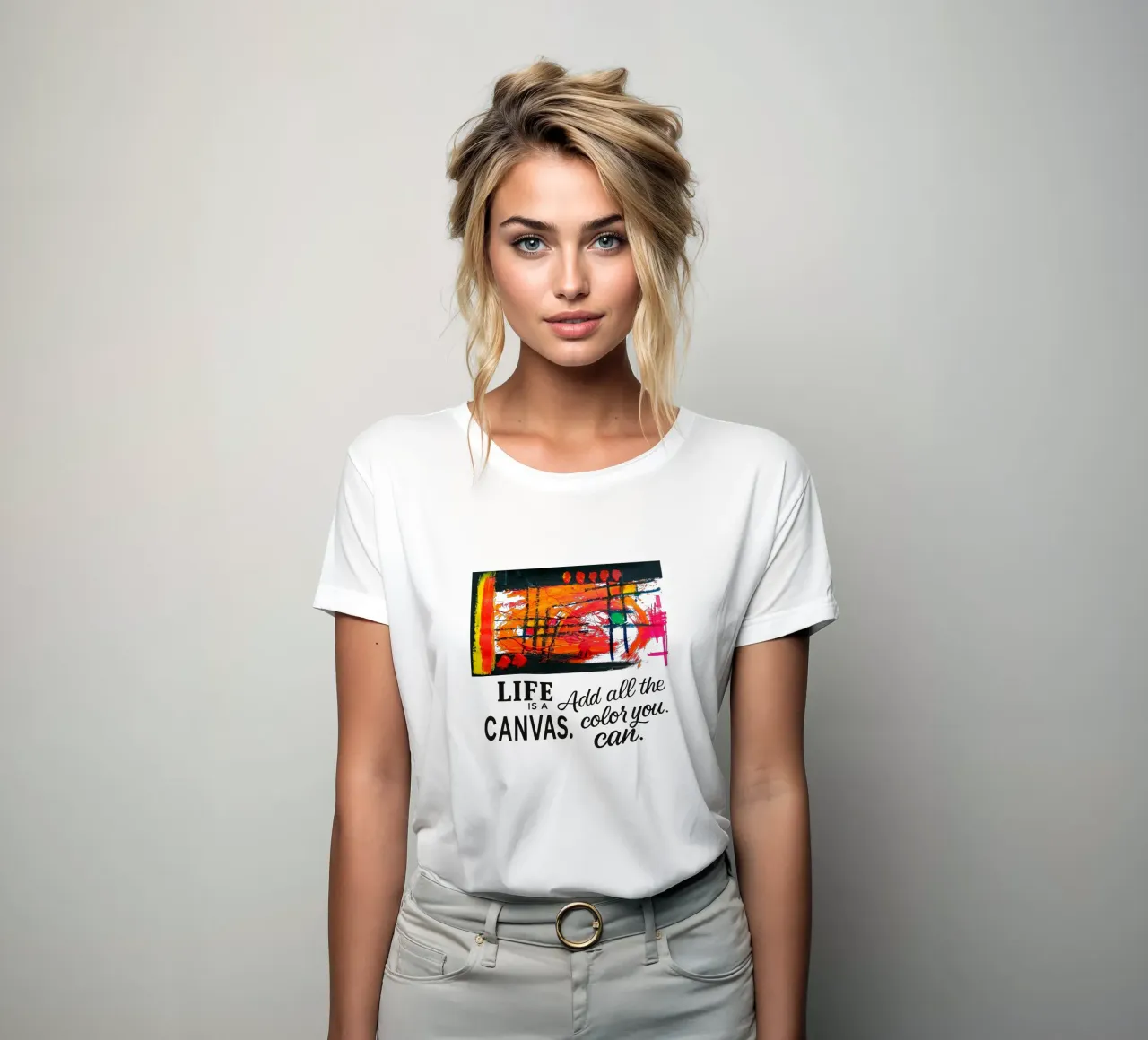 Life is a canvas. Add all the color you can. t-shirt ajusté pour femmes de Vintage Van Gogh