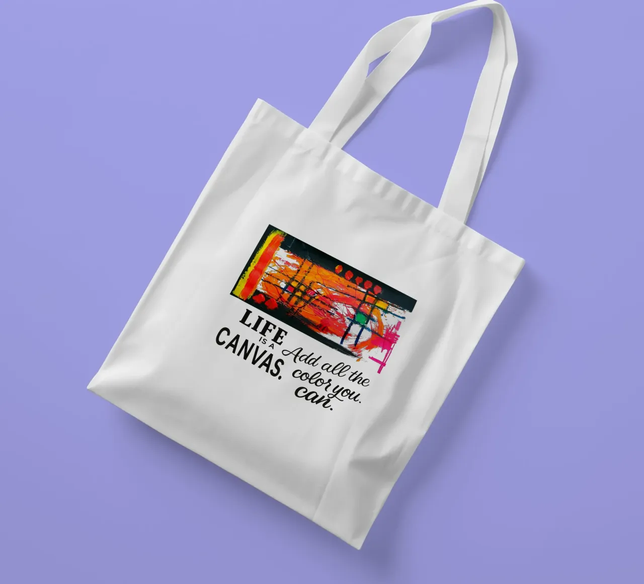 Life is a canvas. Add all the color you can. borsa in juta da Vintage Van Gogh