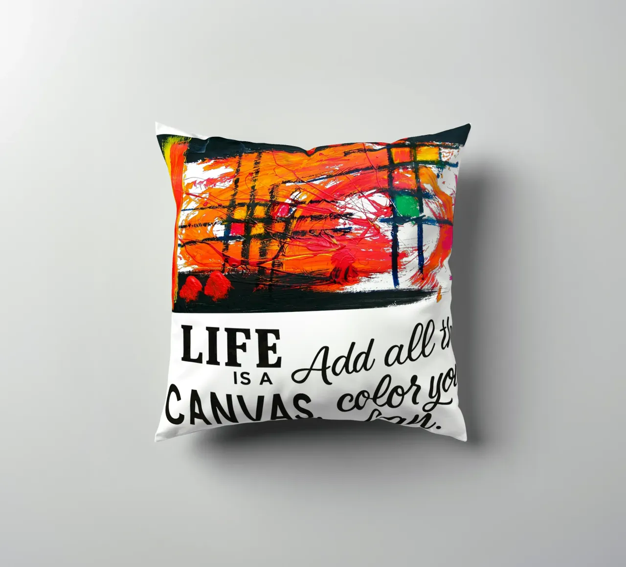 Life is a canvas. Add all the color you can. coussin de Vintage Van Gogh
