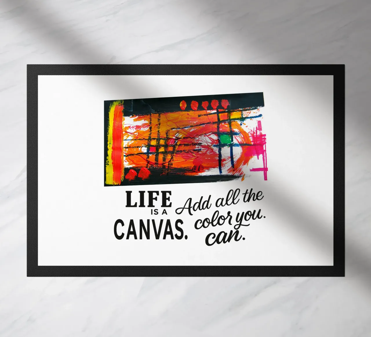 Life is a canvas. Add all the color you can. doormat by Vintage Van Gogh